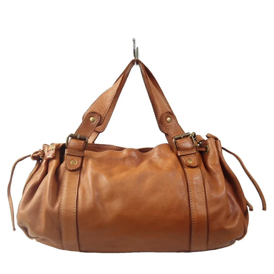 Esprit Cuir Violetta sac épaule cuir camel souple