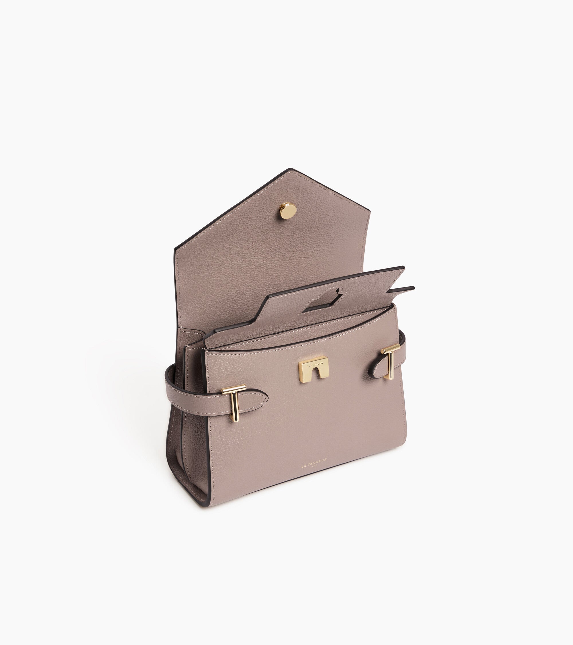 Le Tanneur Emilie petit sac cuir grainé Fossil Grey