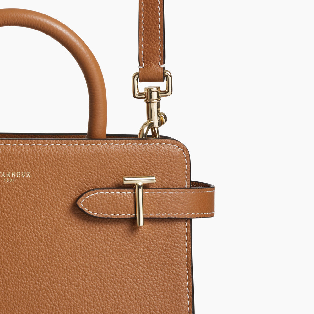 Le Tanneur Emilie petit sac à main cuir marron 3 compartiments