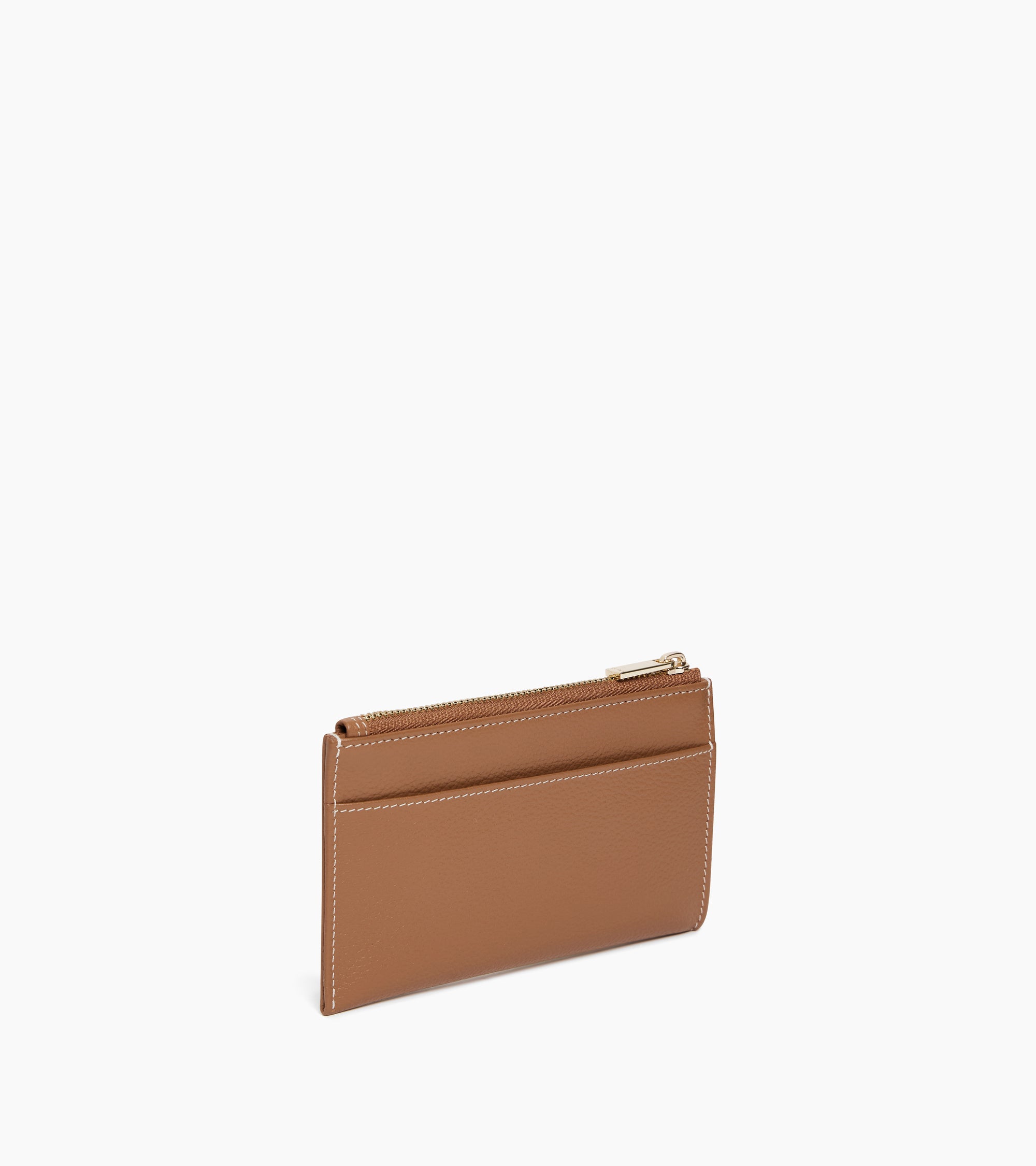 Le Tanneur Albertine étui clés zippé cuir grainé Tan Brown