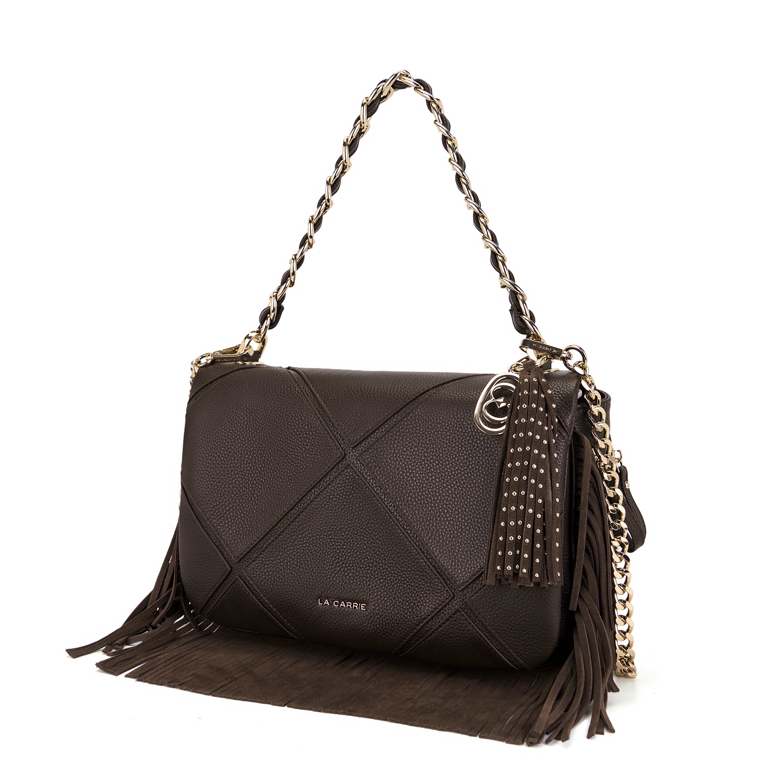La Carrie Isabel sac à épaule noir cuir 35x29 cm