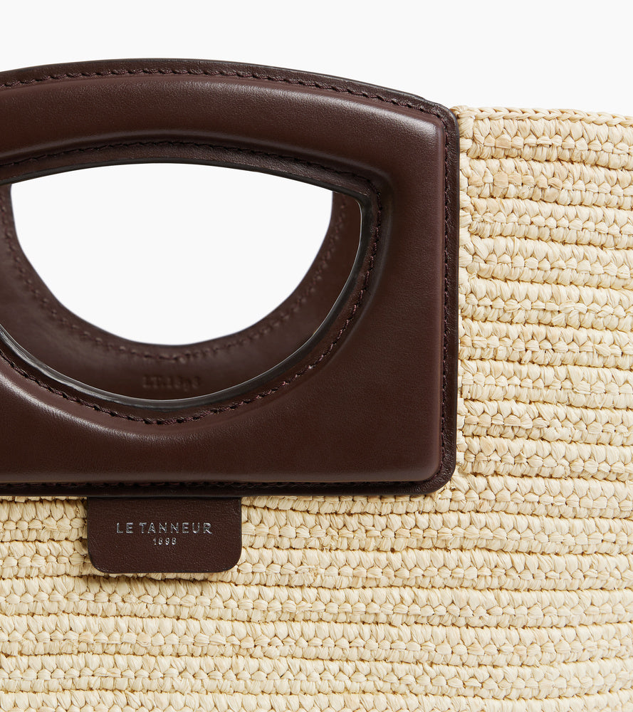 Le Tanneur Grand sac cabas raphia naturel cuir végétal
