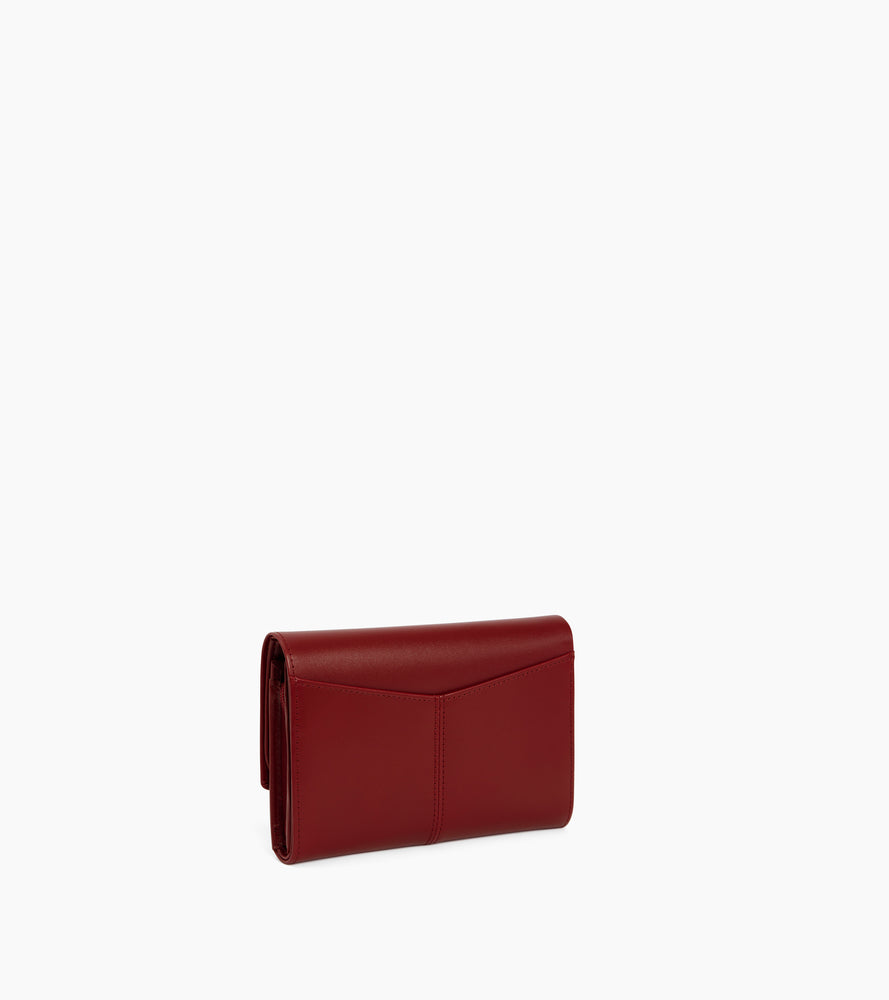 Le Tanneur Charlotte portefeuille cuir lisse Revolution red zippé
