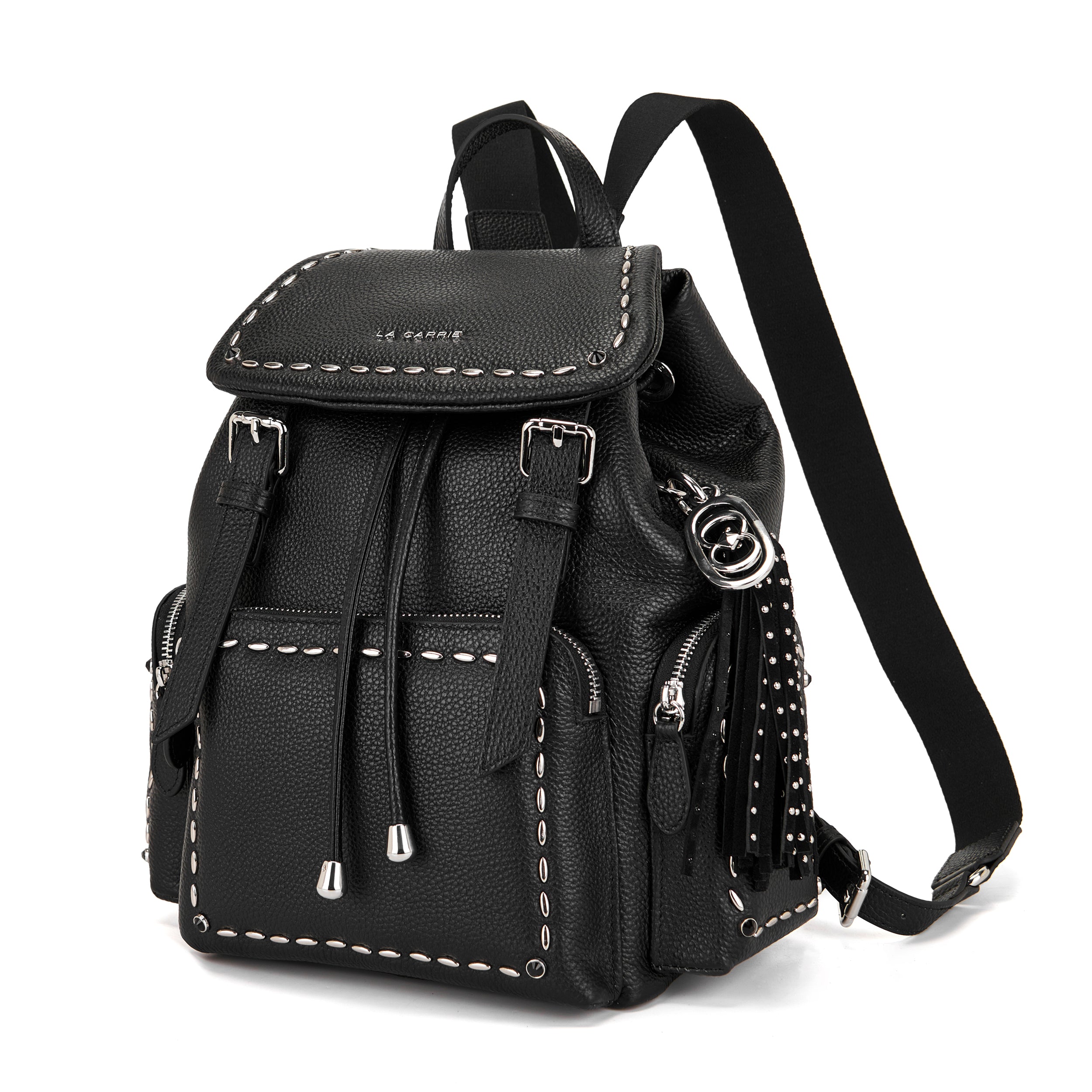 La Carrie Rock sac a dos noir cuir 27x12x31