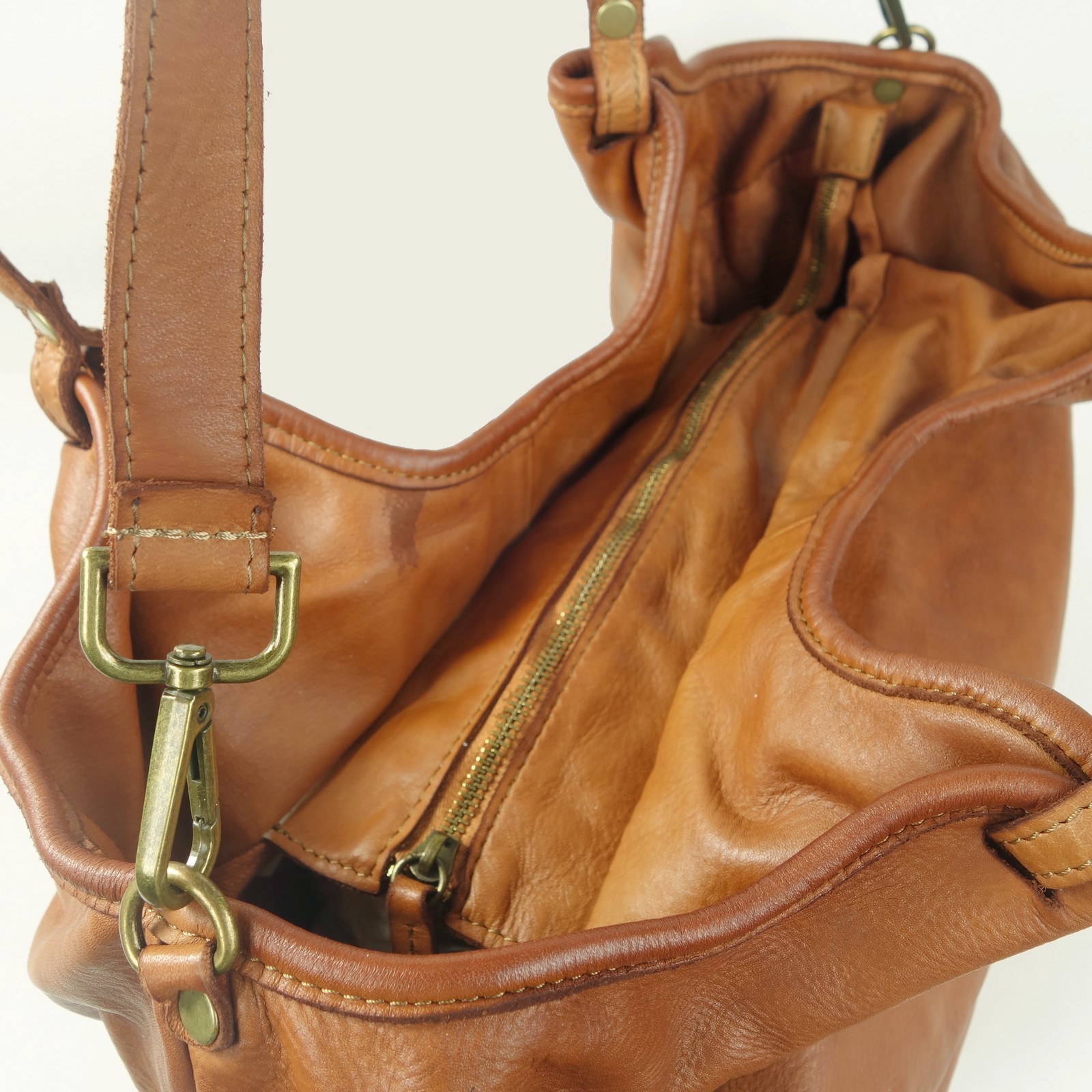 Collection Esprit Cuir TILDE sac porté épaule cognac cuir