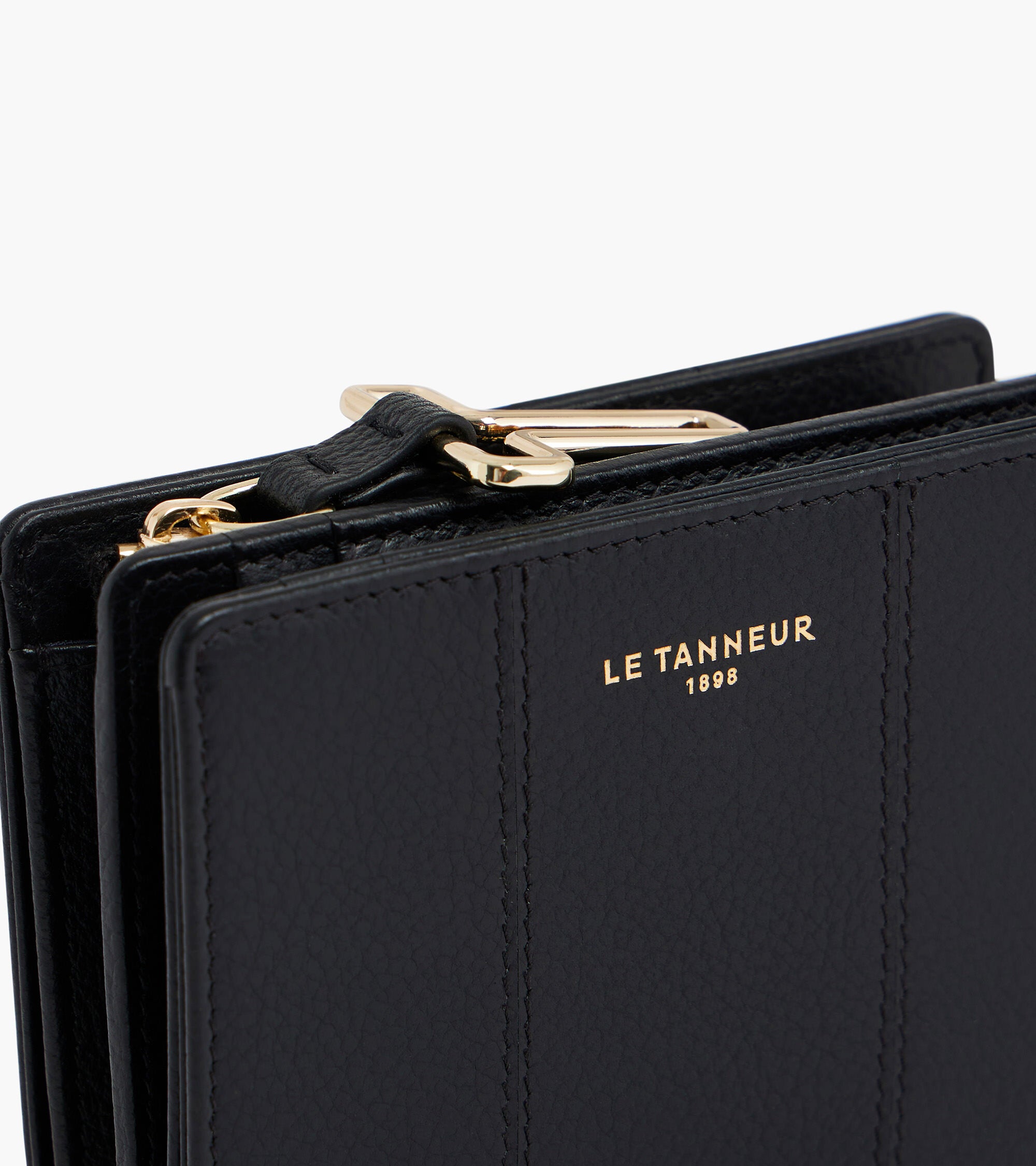 Le Tanneur Juliette petit portefeuille cuir grainé Noir