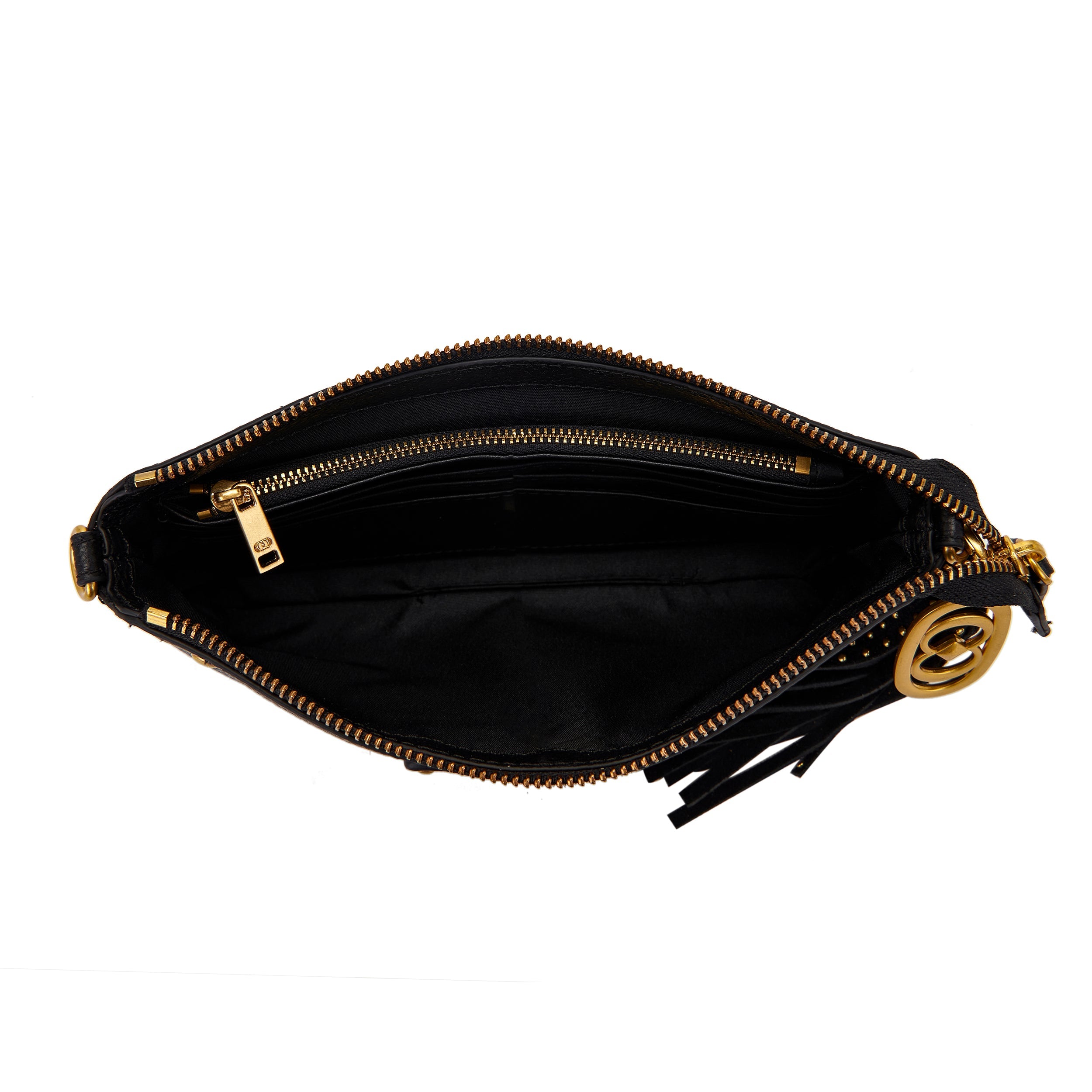 La Carrie Bag Foulard portefeuille noir cuir 25x4x13,5cm