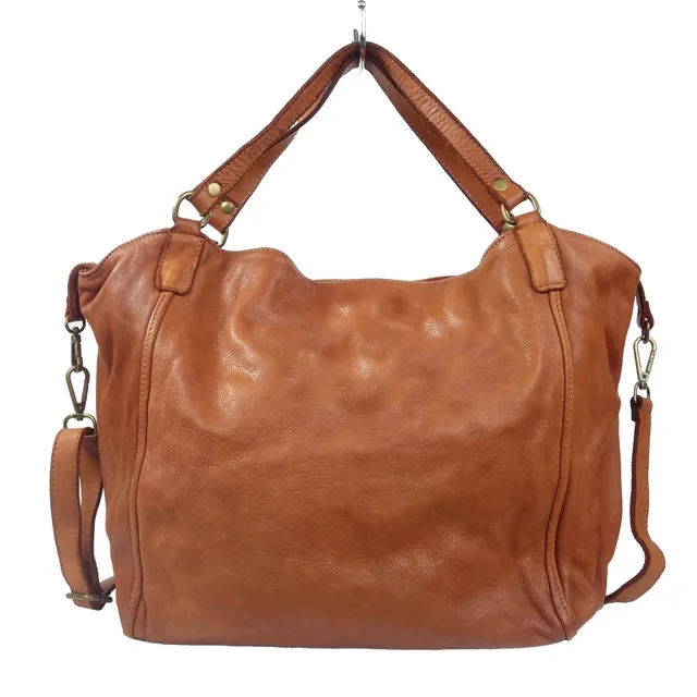 Collection Esprit Cuir DAVY sac cabas cuir naturel vintage A4