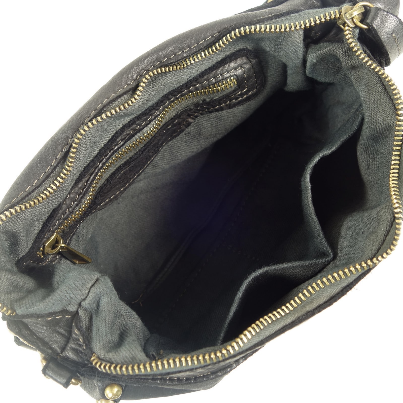 Collection Esprit Cuir MARIETTE pochette cuir noir clouté femme