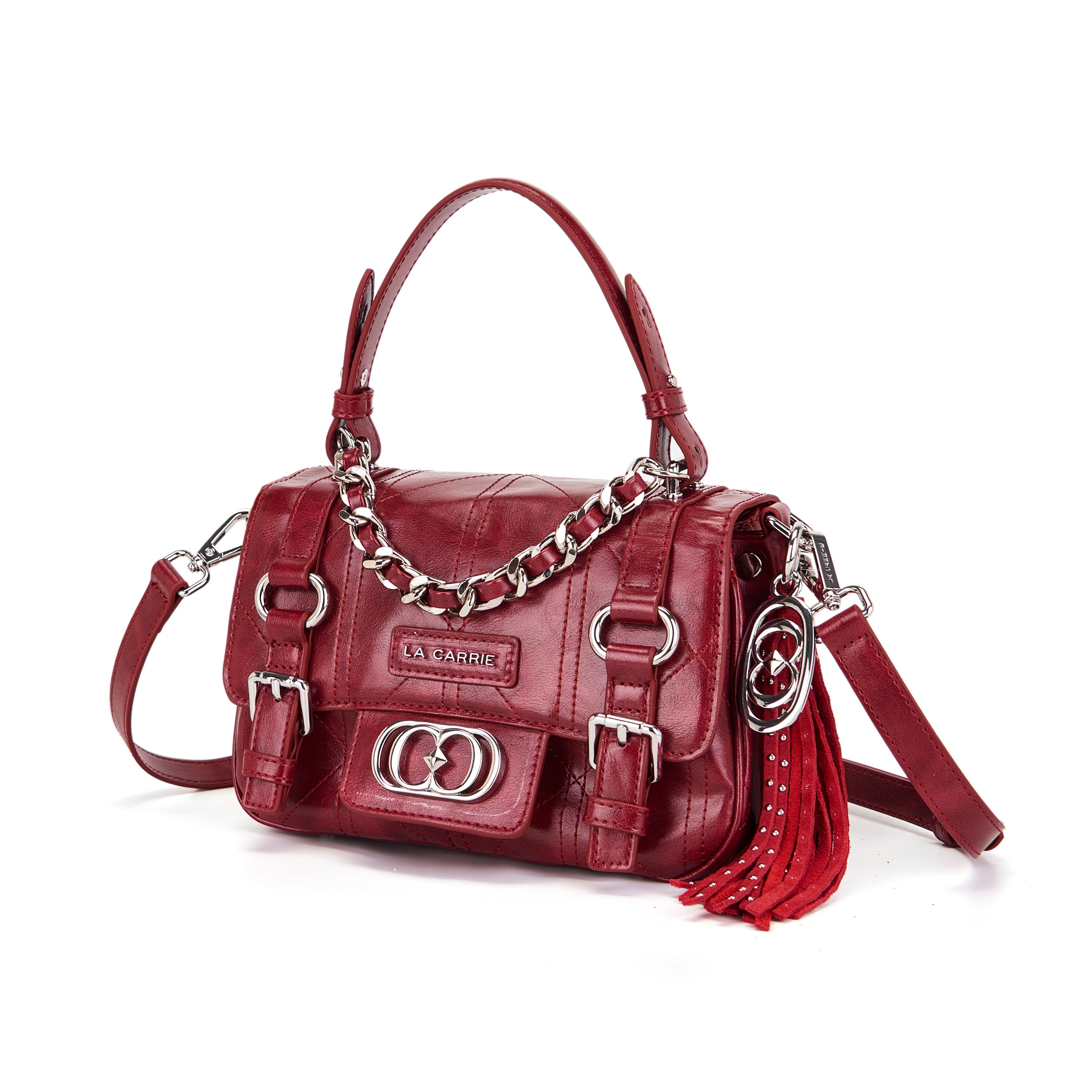 La Carrie Atena Spiderweb sac shopping noir PU 22x12x14cm