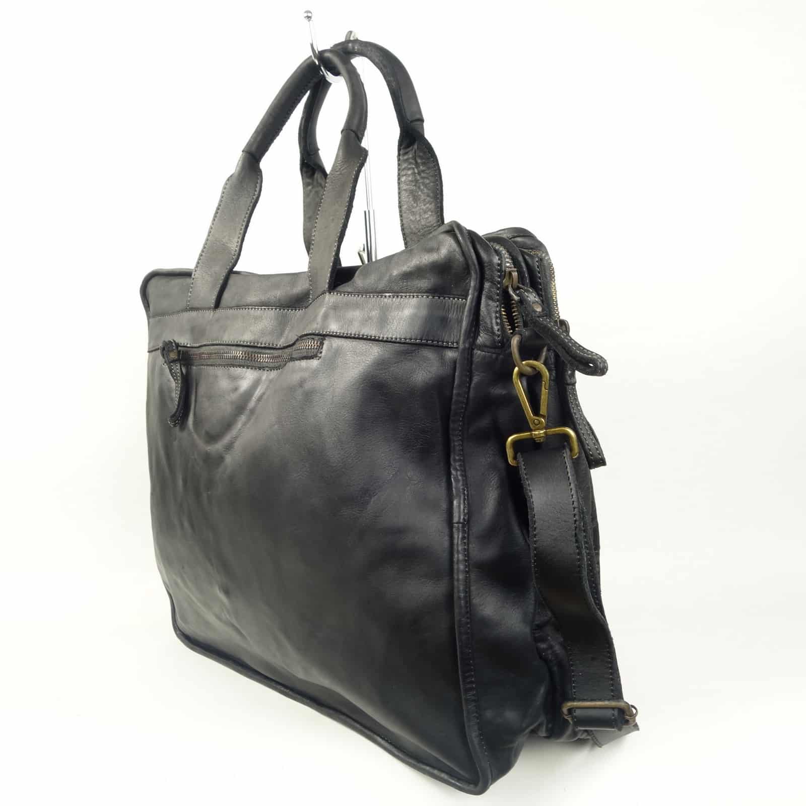 Collection Esprit Cuir Aurelio sac ordinateur cuir noir 17"