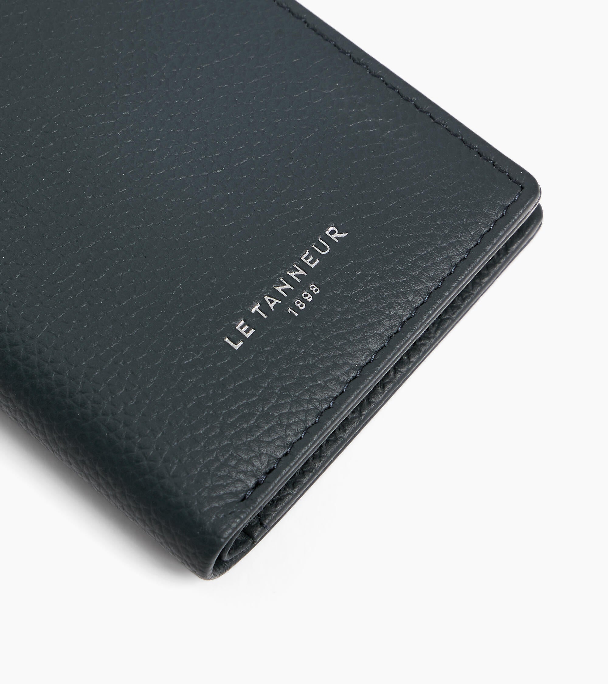 Le Tanneur Lucien porte-cartes cuir grainé Twilight Blue