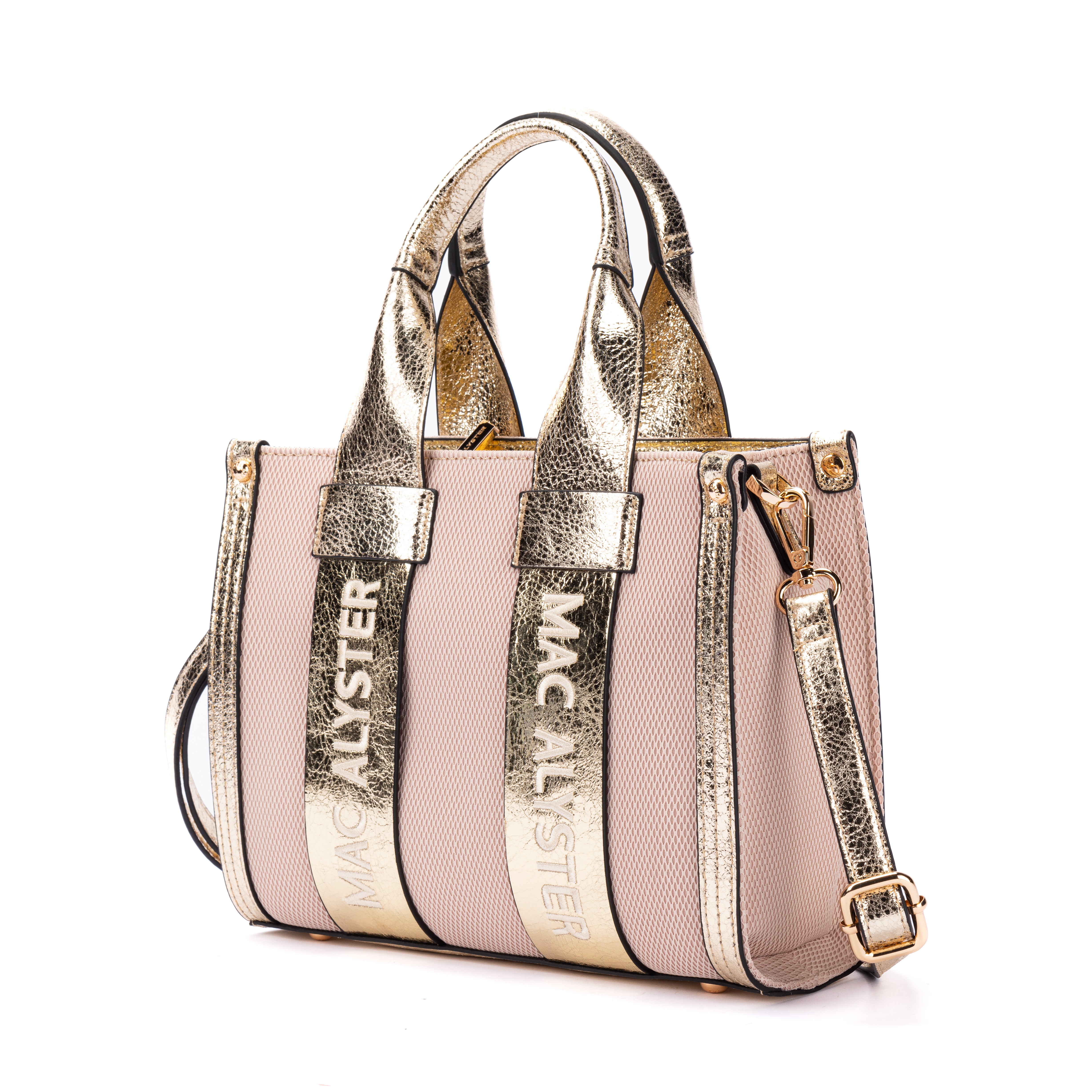 MAC ALYSTER Miss Clover sac à main Doré irisé 27x8x21 cm