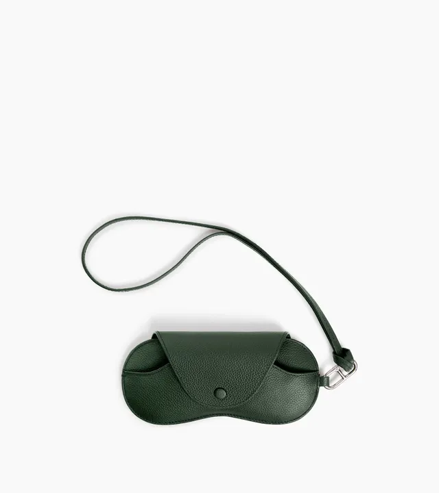 Le Tanneur Charms étui lunettes cuir vert Malachite