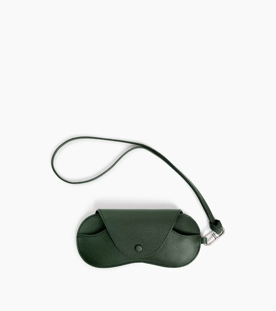 Le Tanneur Charms étui lunettes cuir vert Malachite
