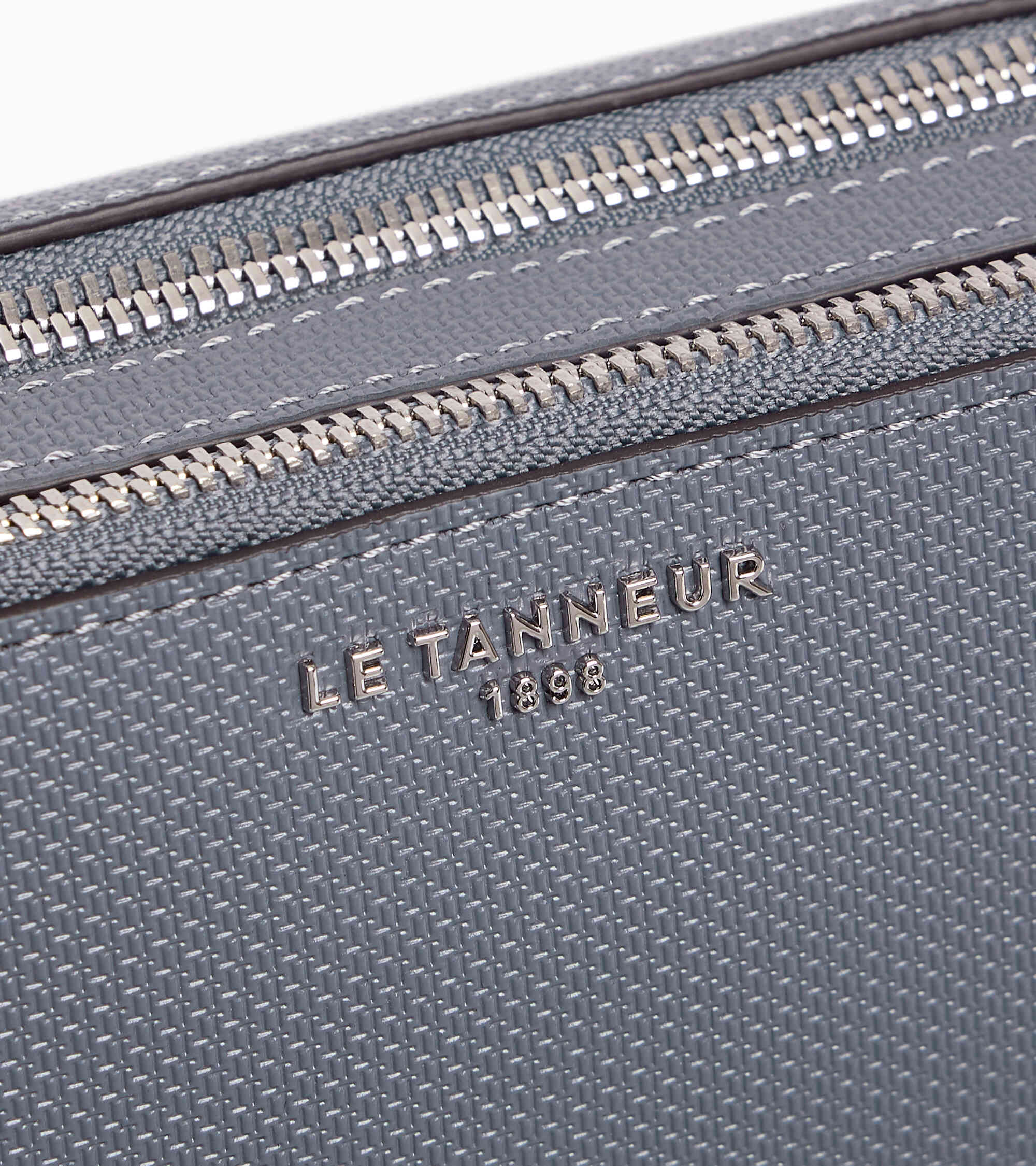 Le Tanneur Emile petite sacoche cuir Steel Blue 2 compartiments