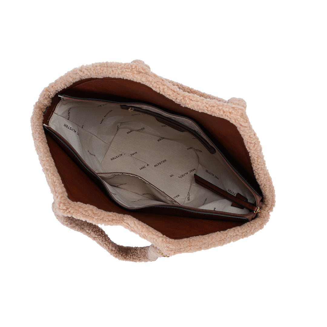 Mac Alyster Saint-Raphaël Polaire sac cabas Marron Chocolat fourrure