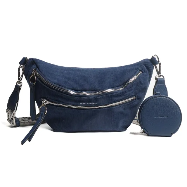 Mac Alyster Velours sac banane double poche bleu