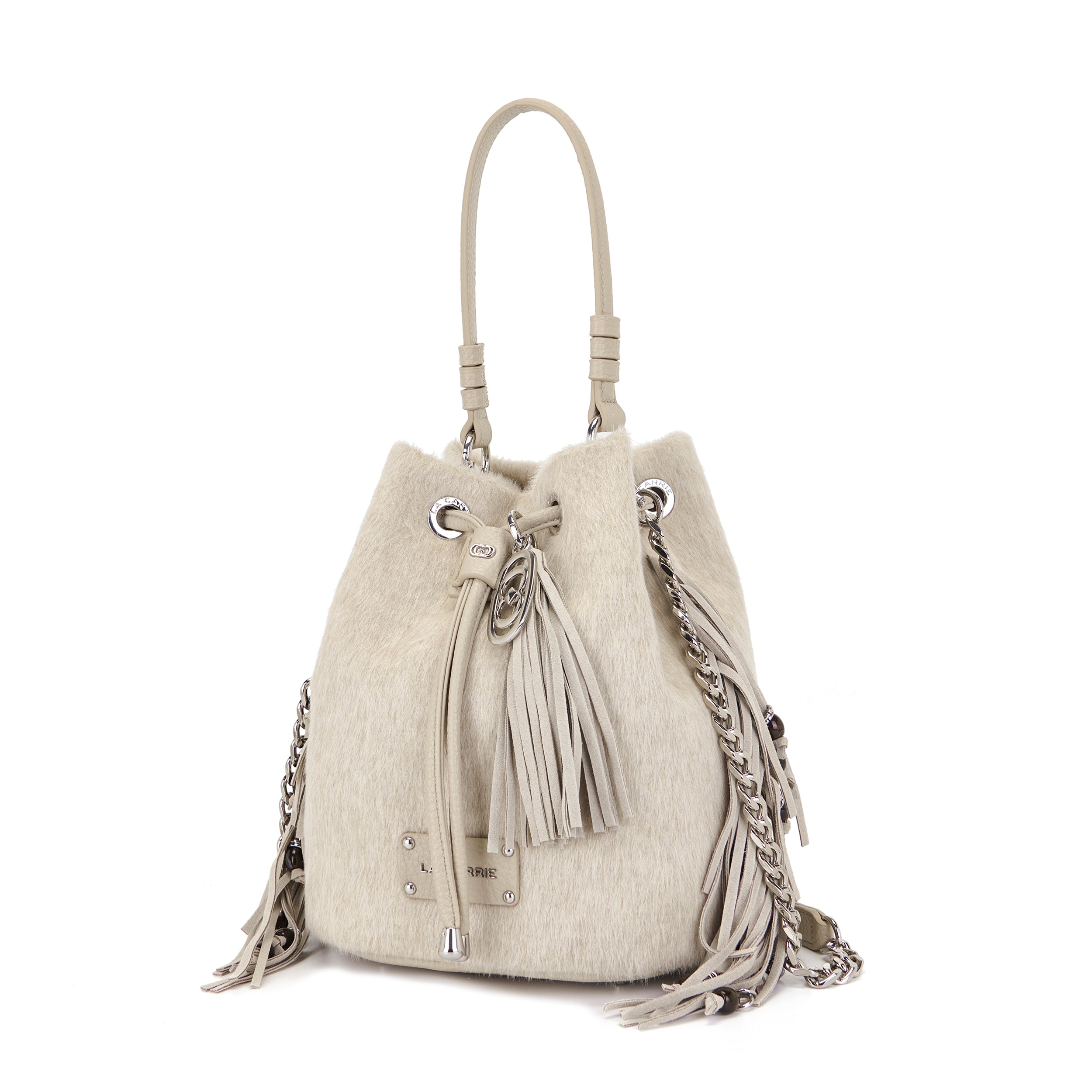 La Carrie Secchiello Saner sac seau beige 26x19x28 cm