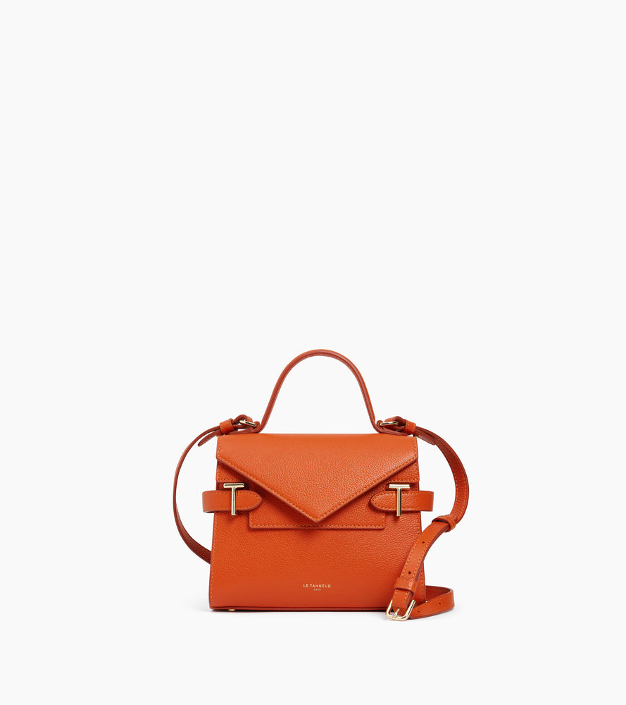 Le Tanneur Emilie petit sac à main cuir grainé double rabat