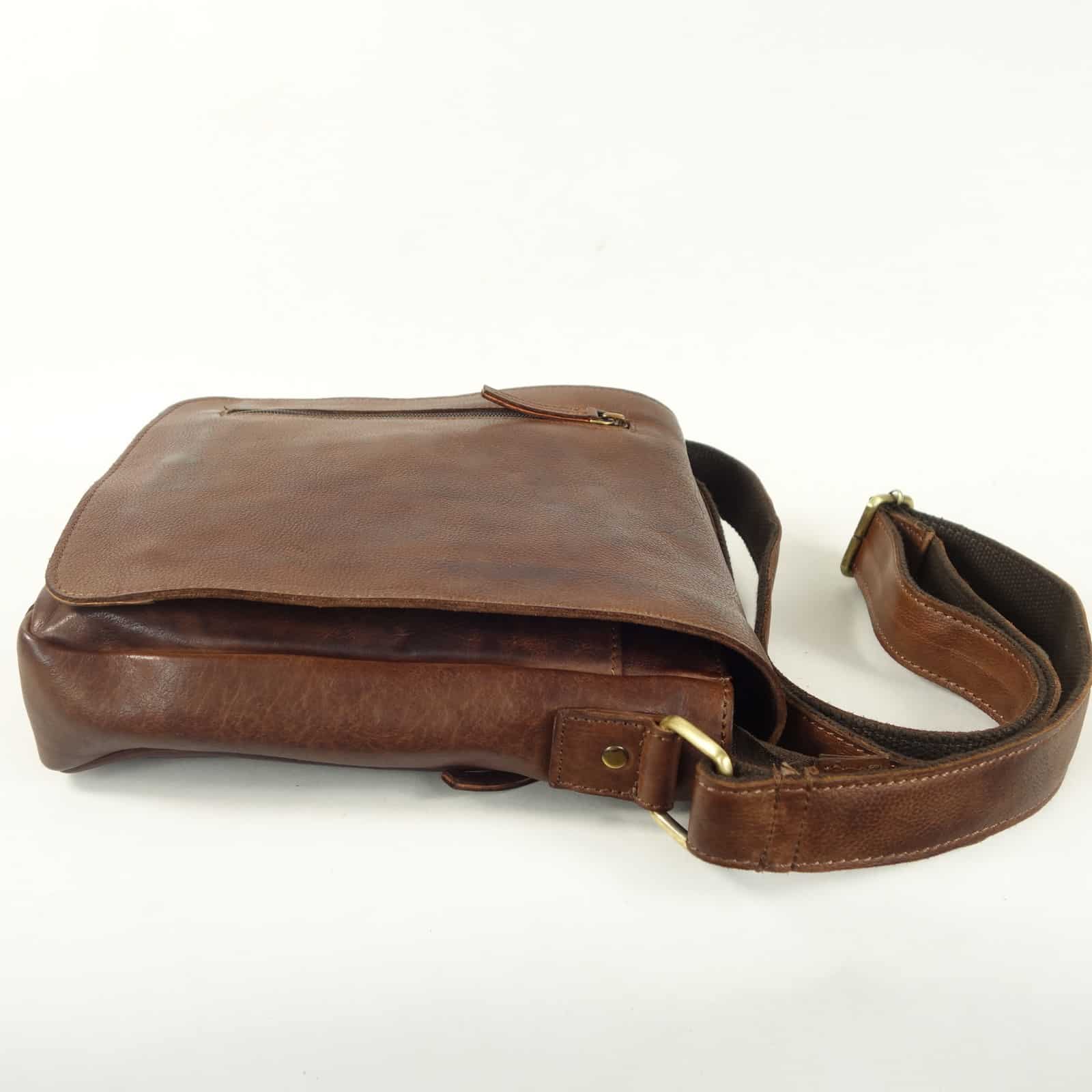 Collection Esprit Cuir FRANCISCO sacoche cuir marron 5 poches