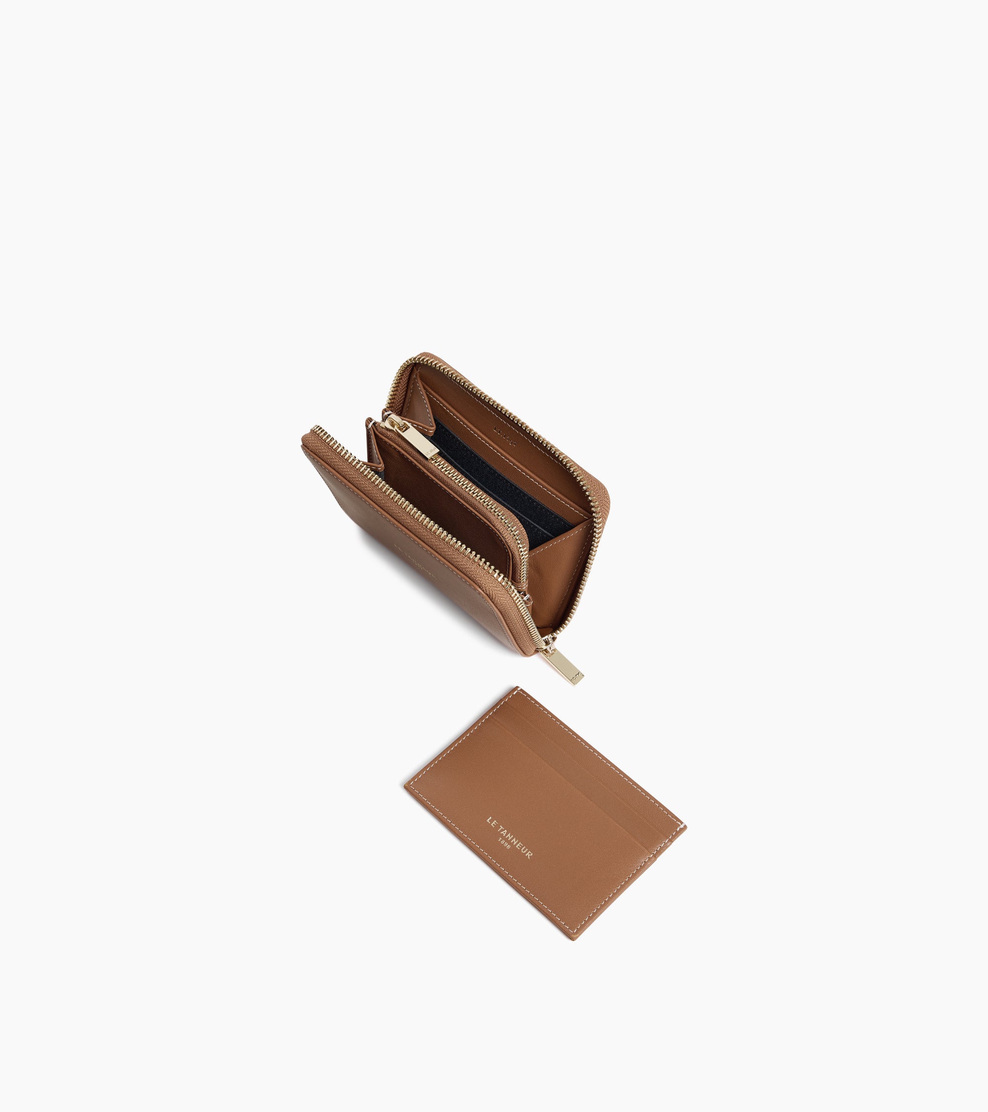 Le Tanneur Albertine porte-monnaie cuir lisse camel