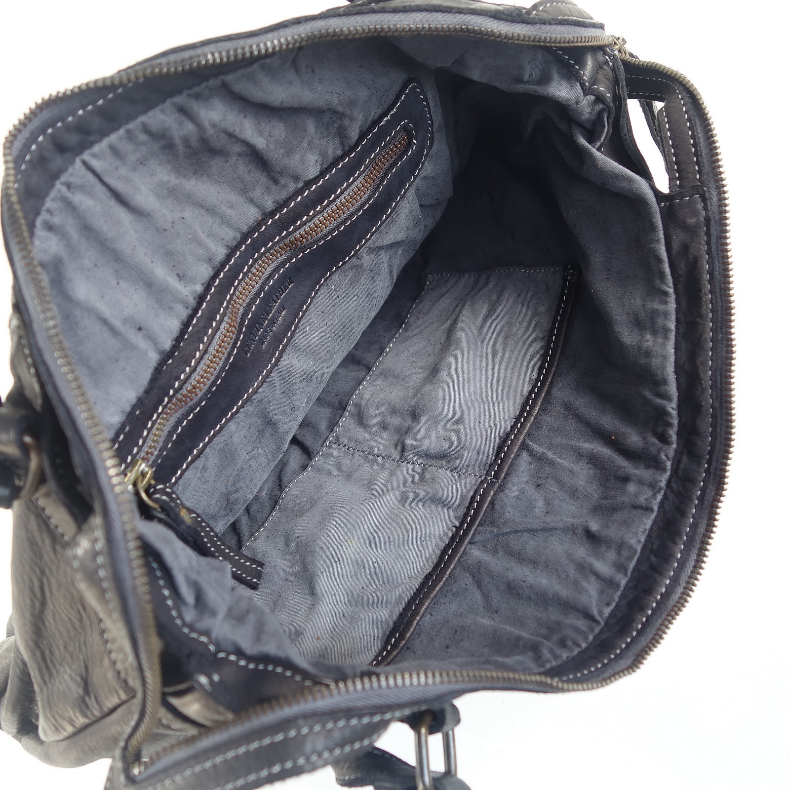 Collection Esprit Cuir WALLY sac cabas cuir noir vintage shopping
