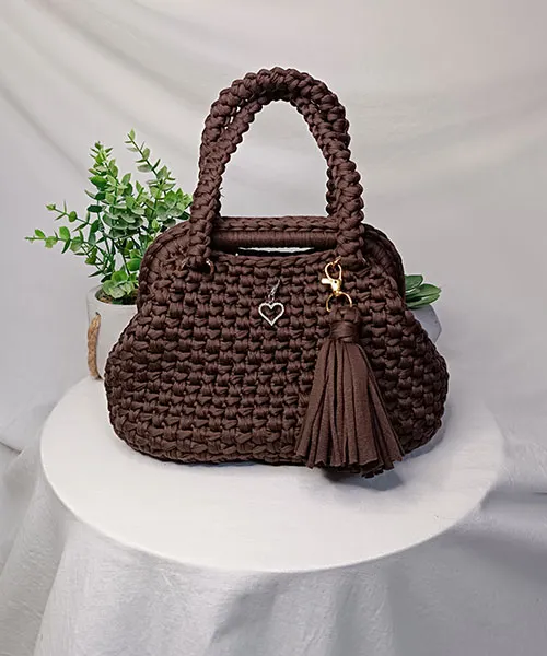 Takiri Elégance TK1025 sac à main marron coton recyclé