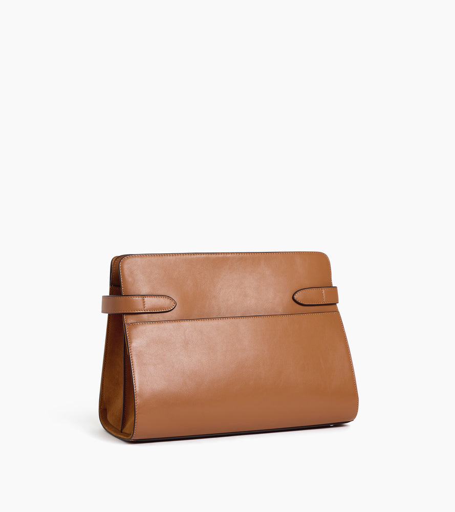 Le Tanneur Emie sac épaule cuir lisse nubuck Brown Tan