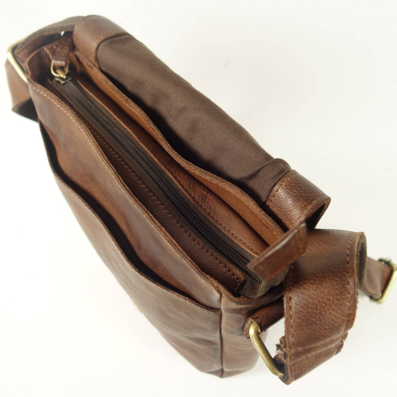 Collection Esprit Cuir FRANCISCO sacoche cuir marron 5 poches