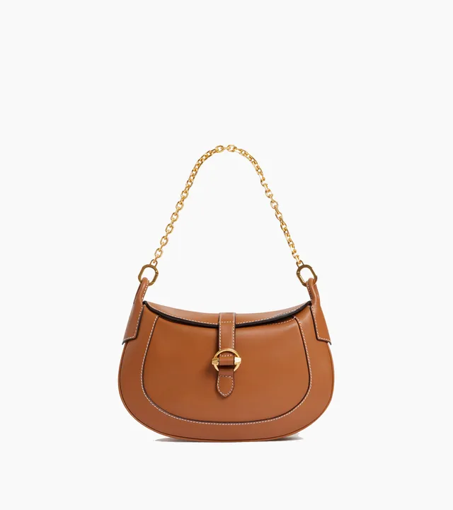 Le Tanneur Pia petit sac bandoulière cuir lisse Tan