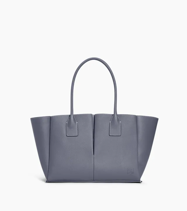 Le Tanneur Elena grand sac cabas cuir bleu acier