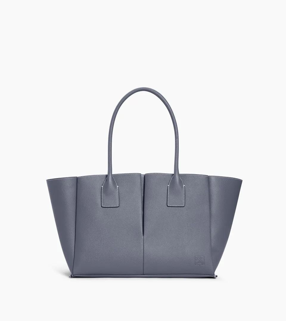 Le Tanneur Elena grand sac cabas cuir bleu acier