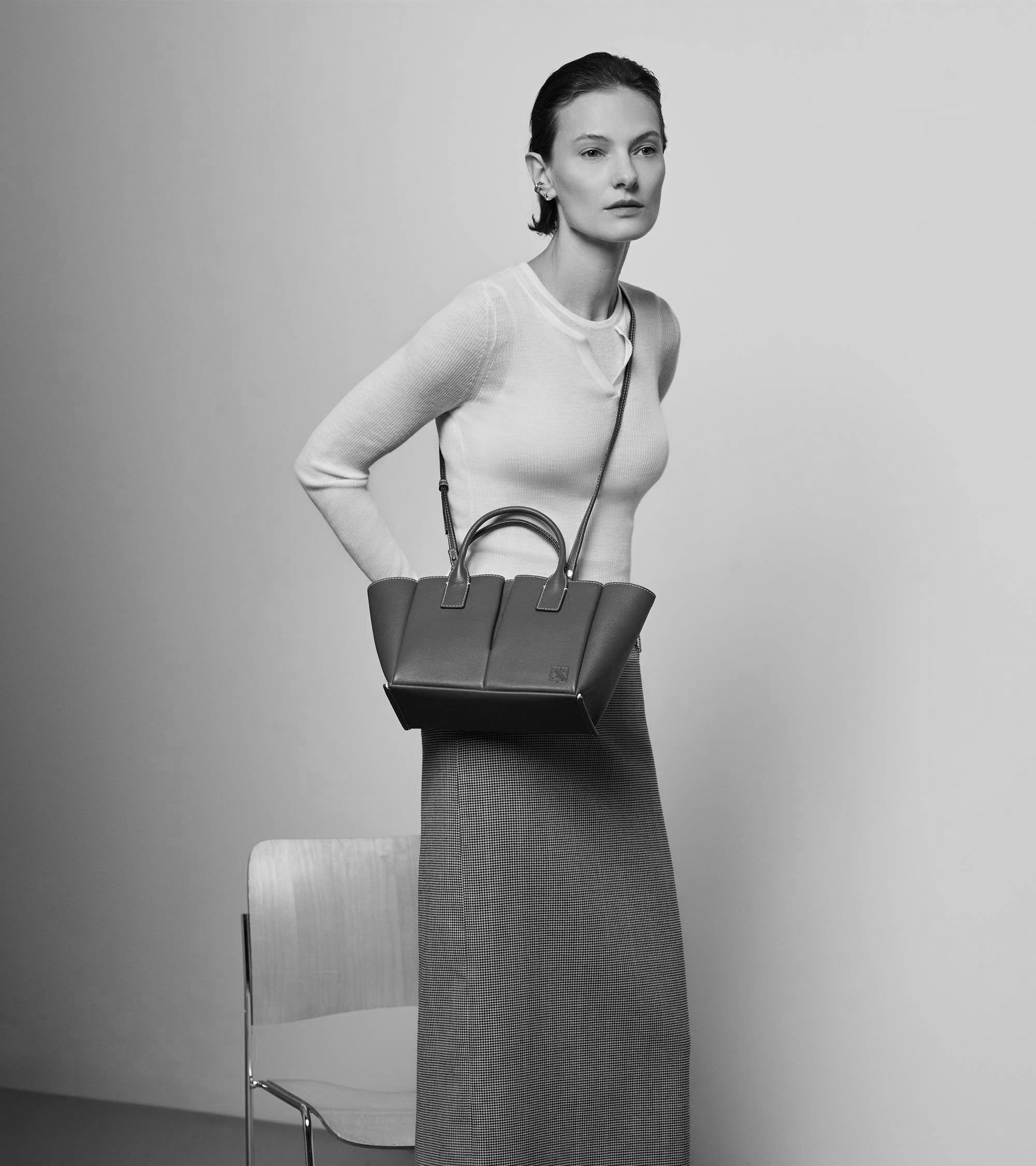 Le Tanneur Elena petit sac cuir grainé pochette miroir