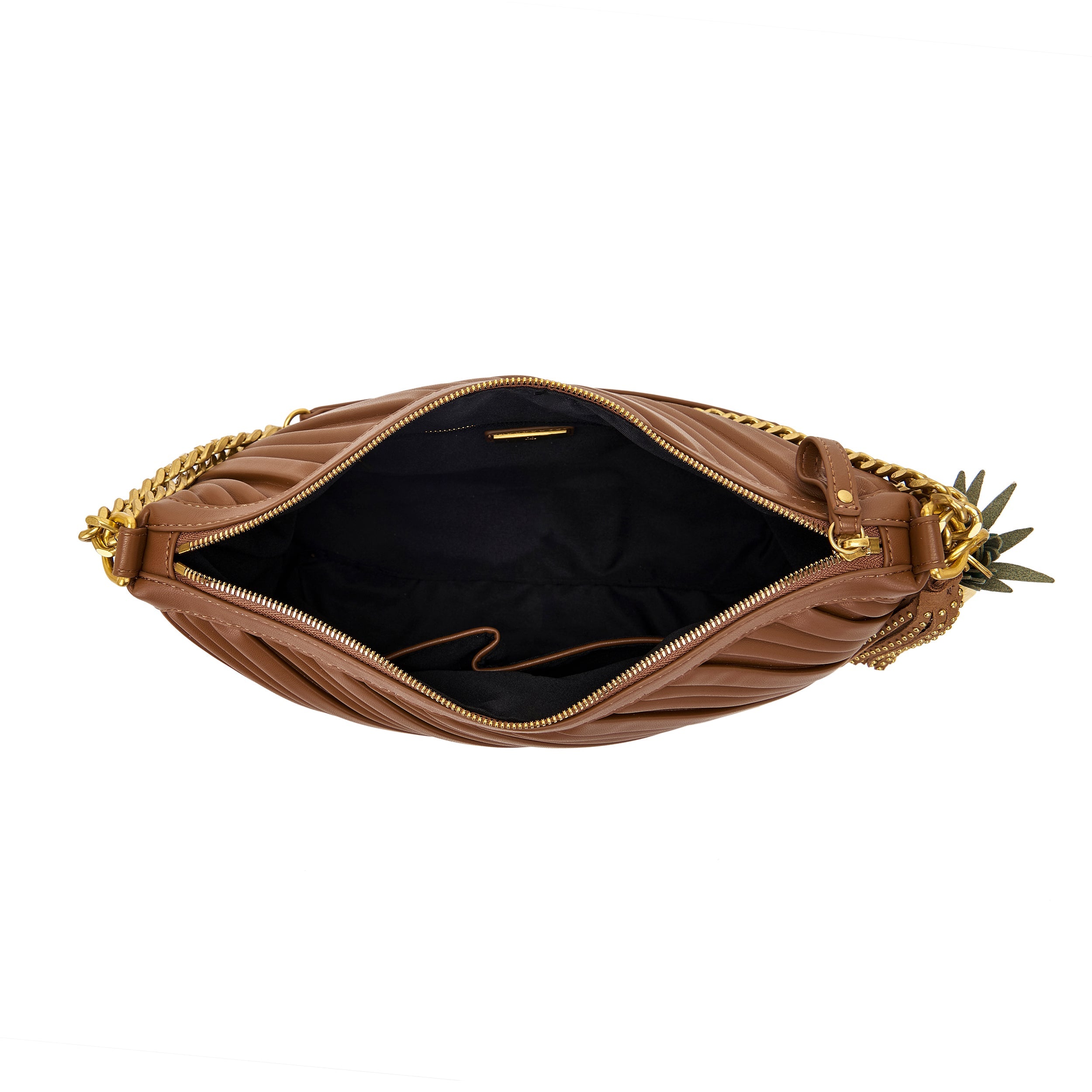 La Carrie Plissé sac épaule cognac plissé 31x10x22 cm