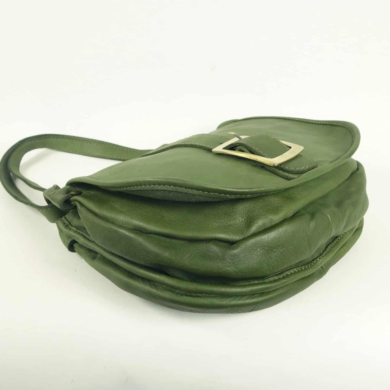 Collection Esprit Cuir GIULIA sac besace cuir vert vintage