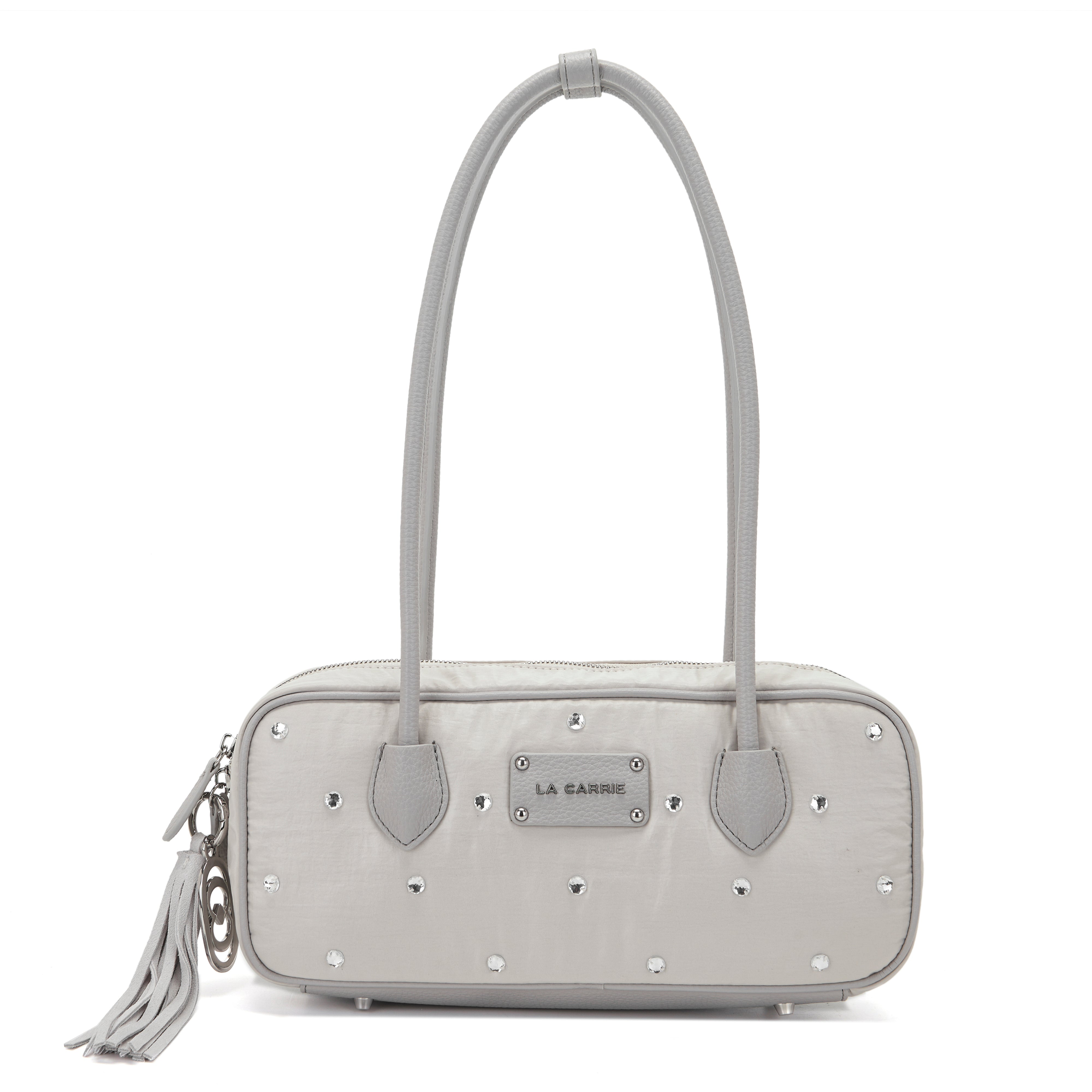 La Carrie Wrinkled sac à main nylon gris 30 cm