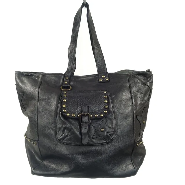 Esprit Cuir Lili cabas cuir noir XL 17 pouces