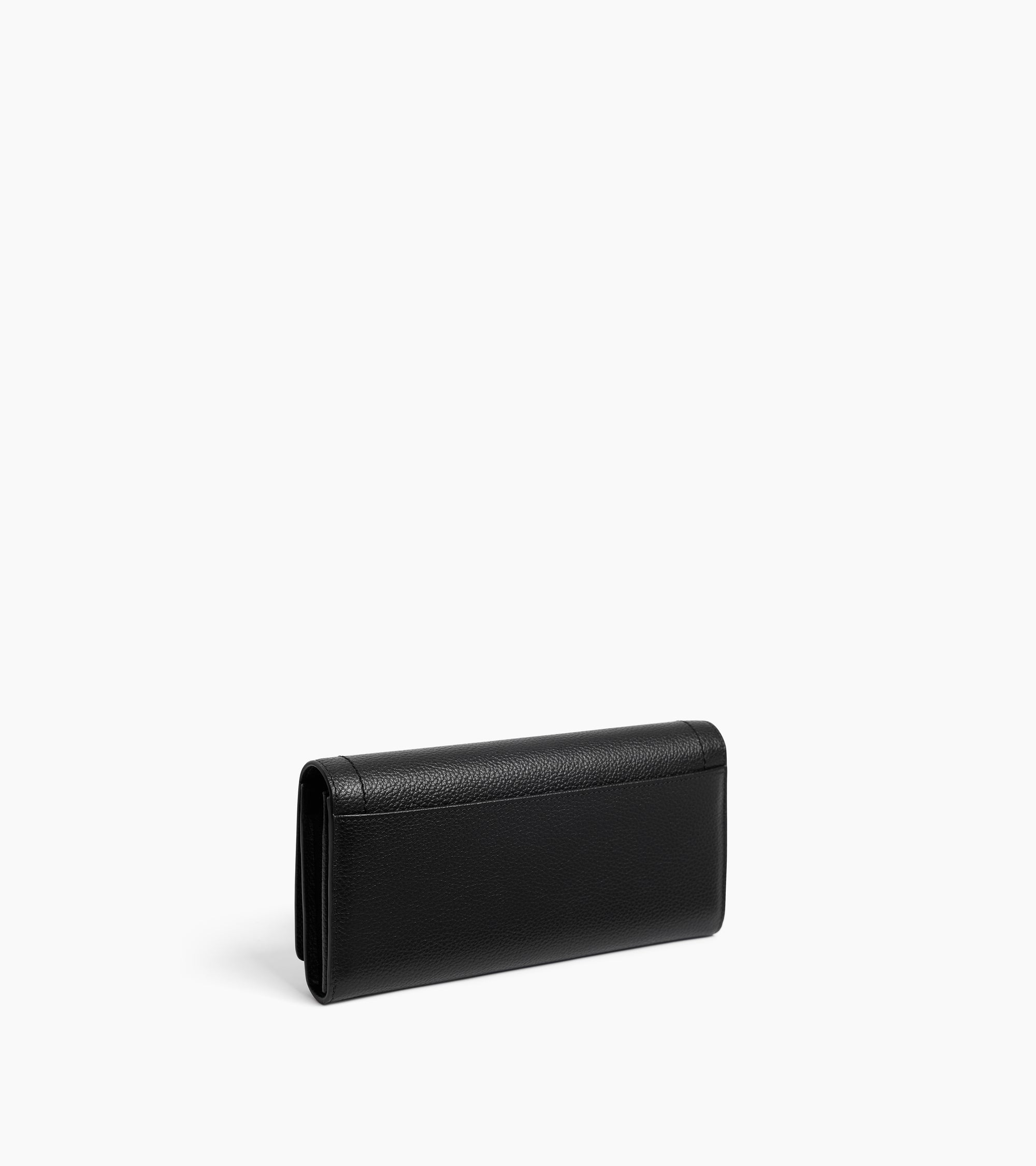 Le Tanneur Louison grand portefeuille cuir grainé noir rabat