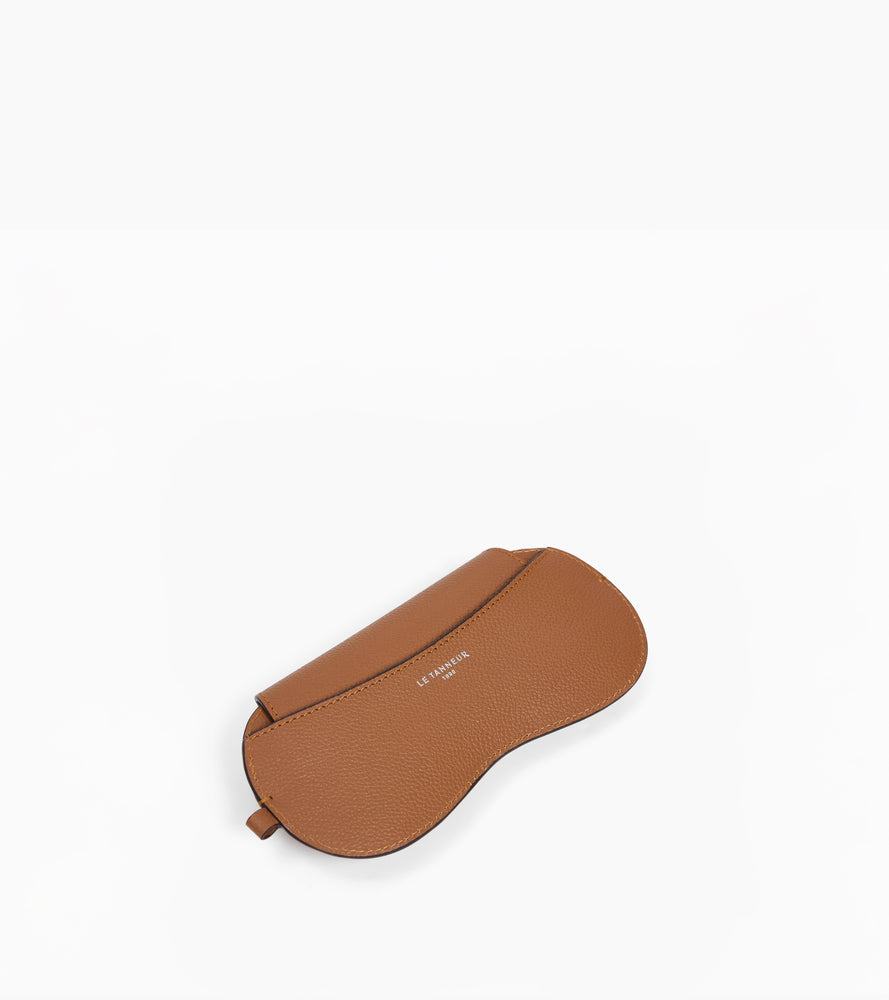Le Tanneur Charms étui lunettes cuir marron Brown Tan