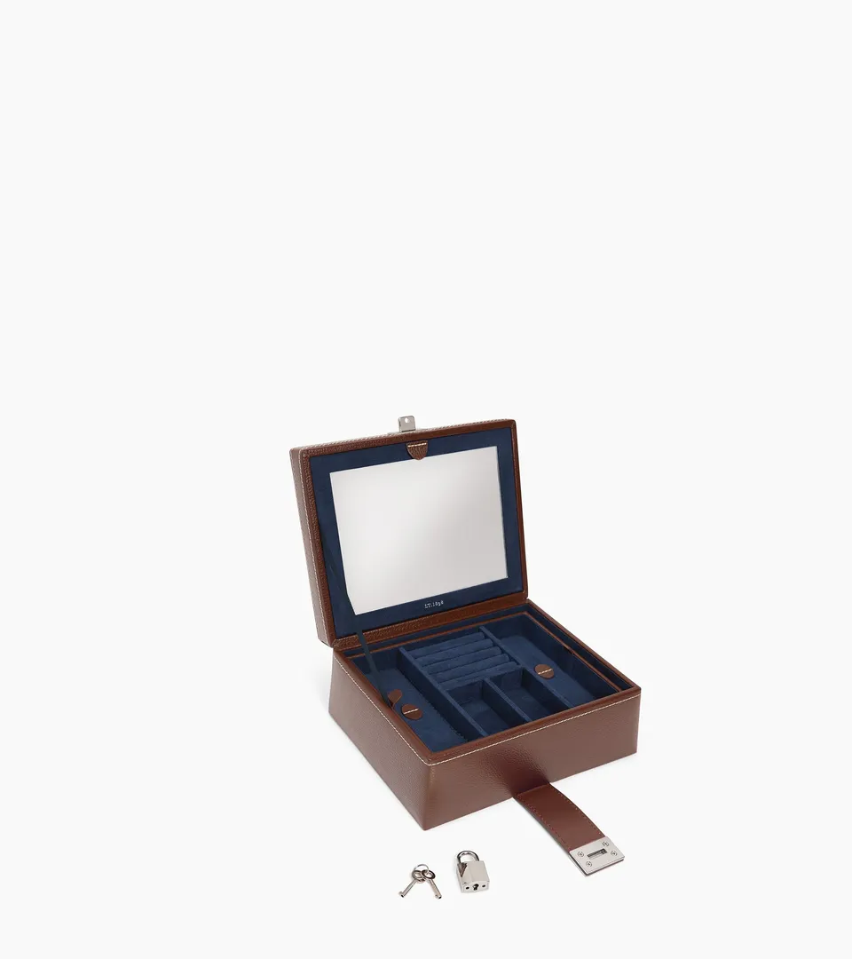 Le Tanneur Leather Goods boîte à bijoux cuir moyen modèle miroir