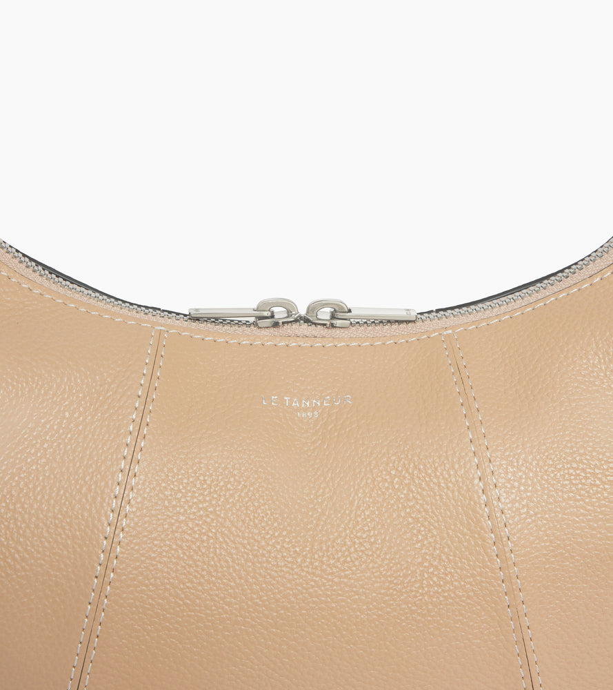 Le Tanneur Juliette petit sac hobo cuir grainé desert