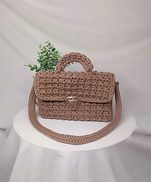 Takiri Elma TK1072 sac à main marron clair crochet
