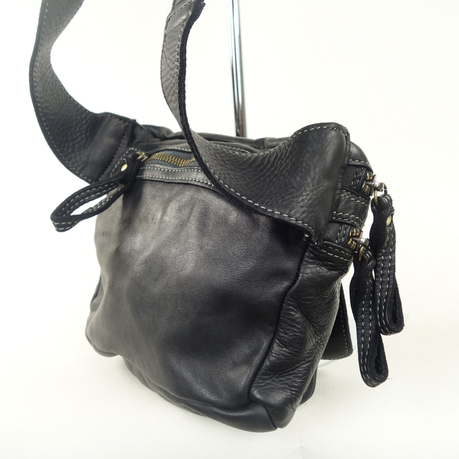 Collection Esprit Cuir Sac bandoulière & sacoche JIMY petite sacoche noir