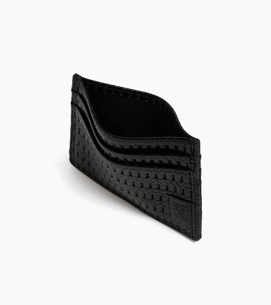 Le Tanneur Martin porte-cartes cuir embossé noir anti-RFID