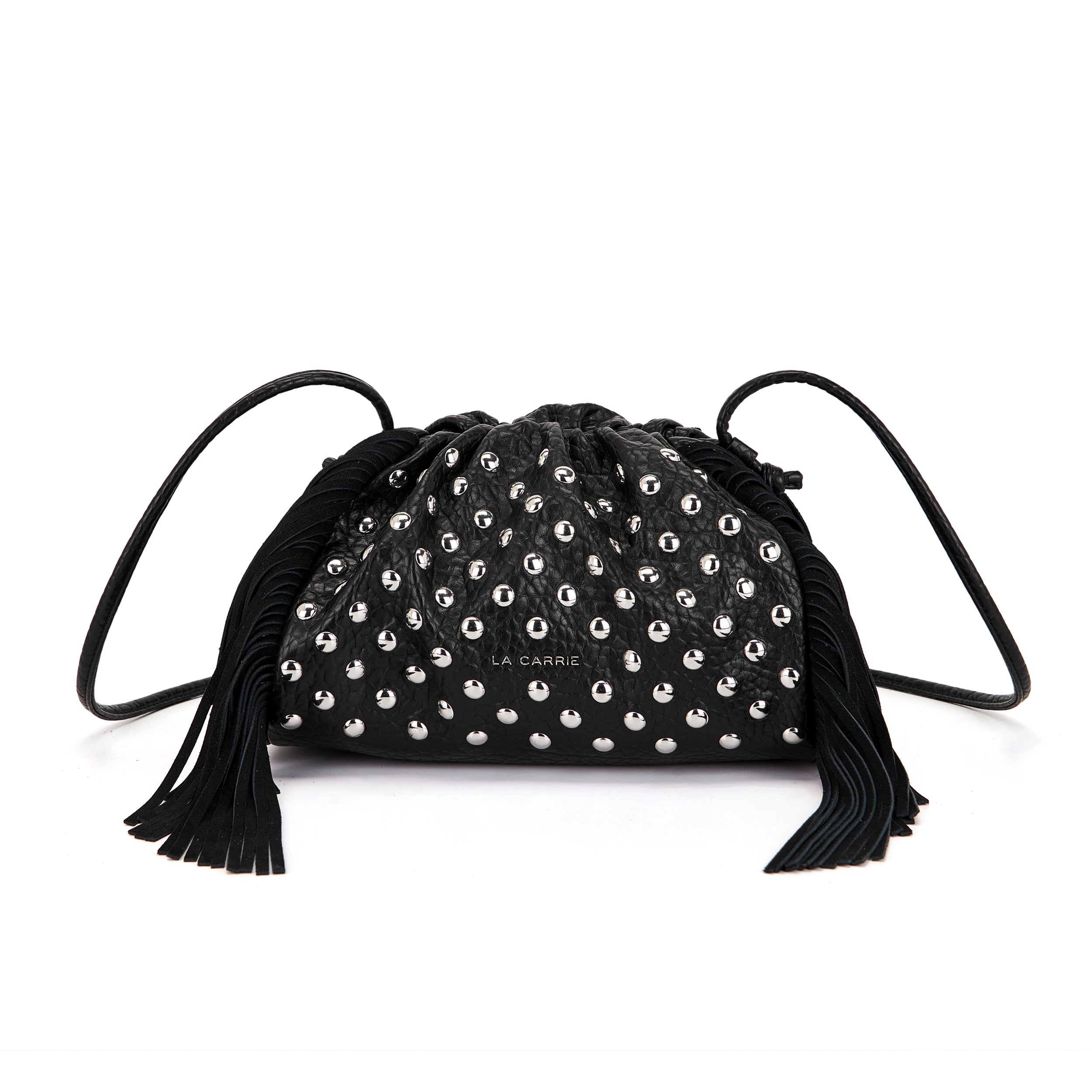 La Carrie Capsule Big sac bandoulière noir clouté 30 cm