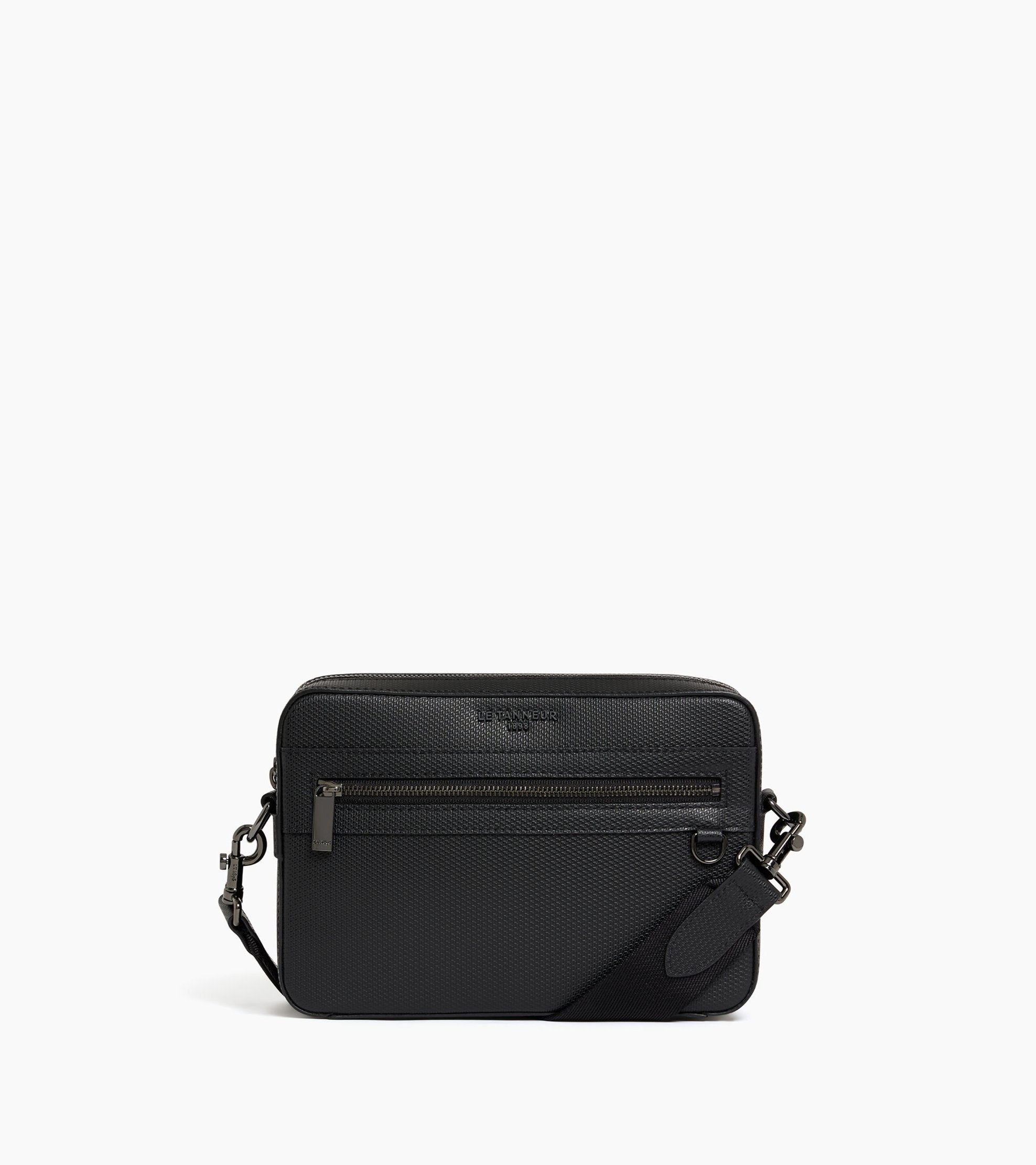 Le Tanneur Emile sacoche cuir signature T Black camera bag