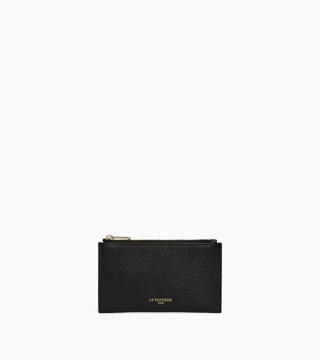 Le Tanneur Albertine étui clés zippé cuir grainé noir