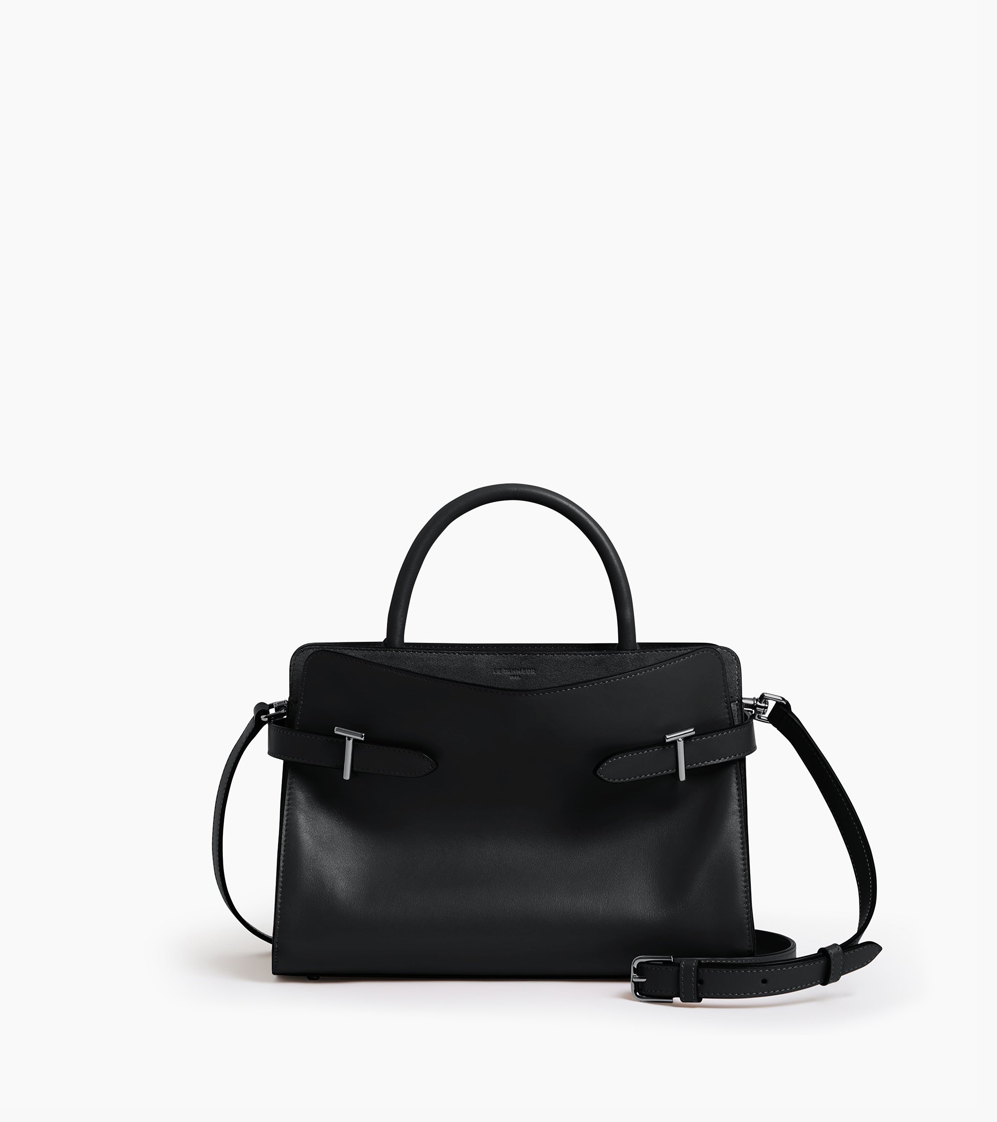 Le Tanneur Emie sac à main cuir lisse noir moyen