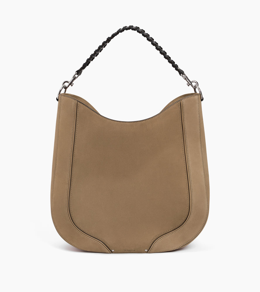 Le Tanneur Ella Sac Hobo Moyen Cuir Lisse Nubuck Femme